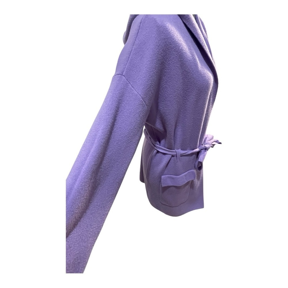 Pinch Front Tie Hooded Cardigan Purple Size S/M - Picture 3 of 9